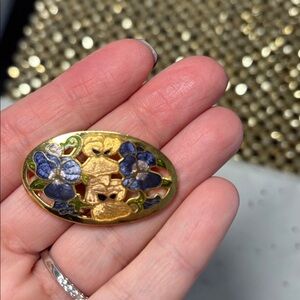 Floral Enamel Brooch